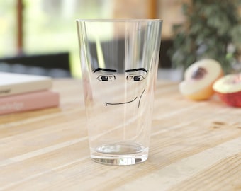 Roblox Man Face Cup Pint Glass, 16oz