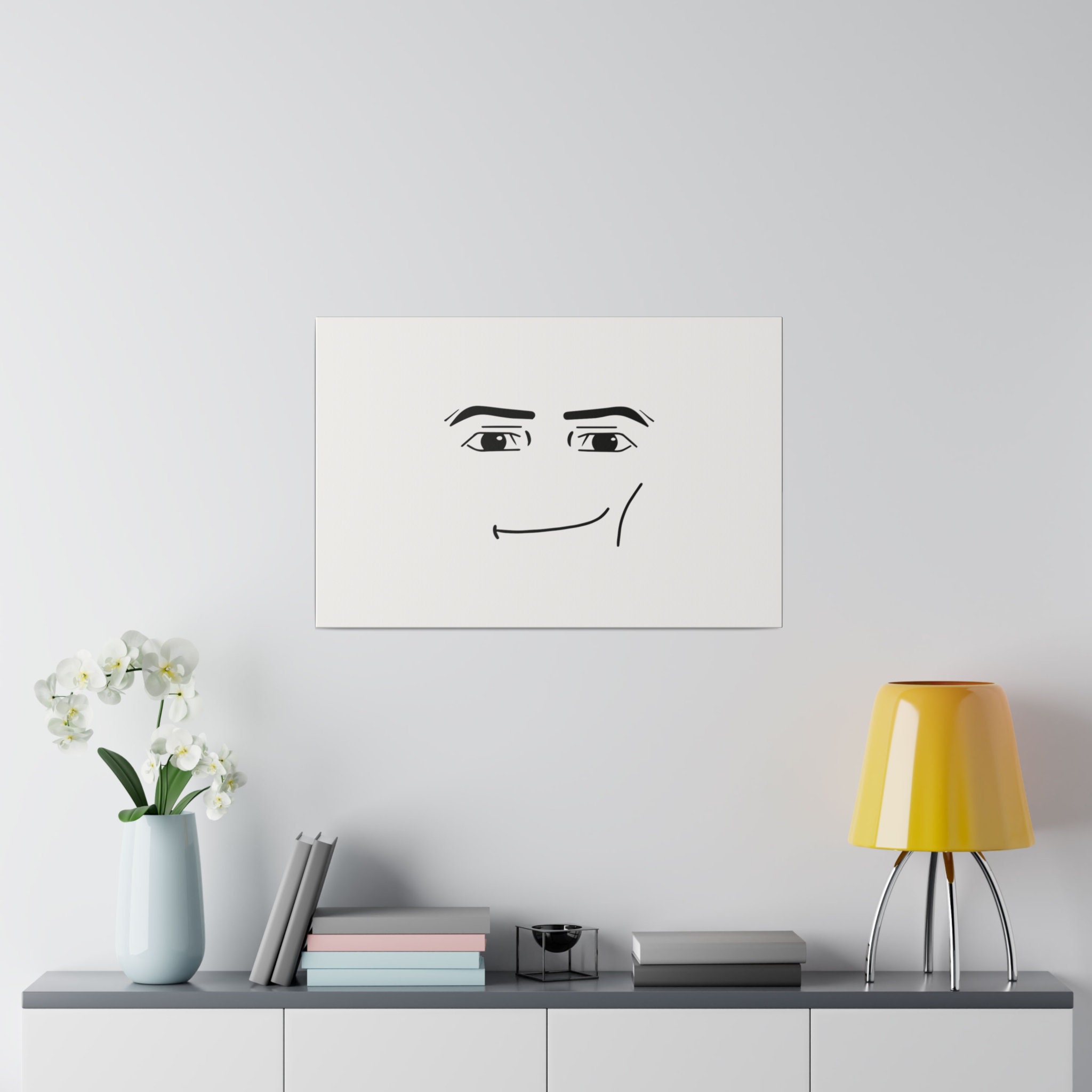 Roblox Man Face Roblox Birthday Party Roblox Merch Matte Canvas ...