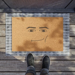 Roblox Man Face Gifts For Gamer Roblox Decor Gen Z Humor Doormat