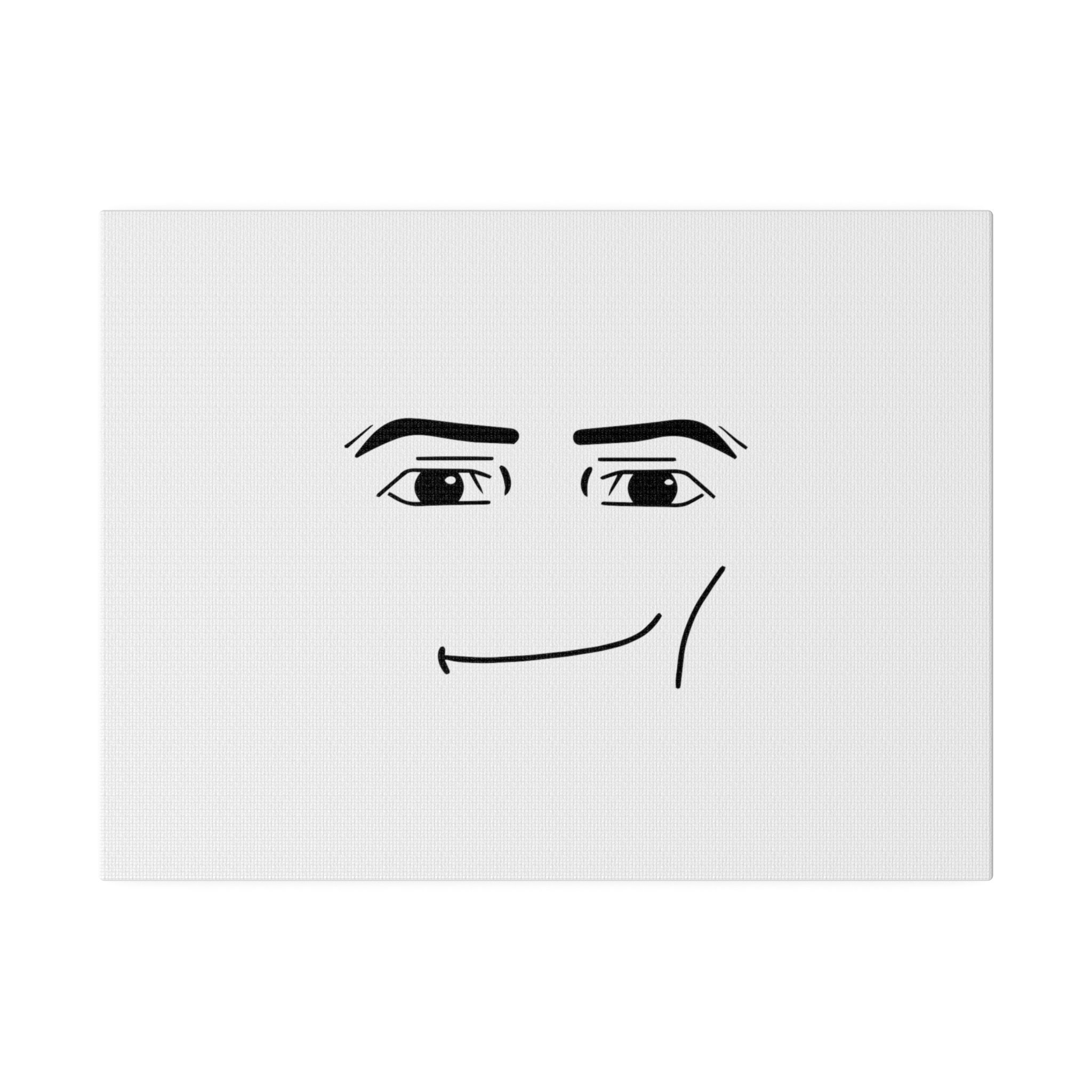Roblox Man Face Matte Canvas Stretched 0 75 Etsy