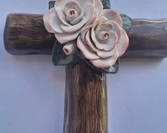 Ceramic Rose Cross