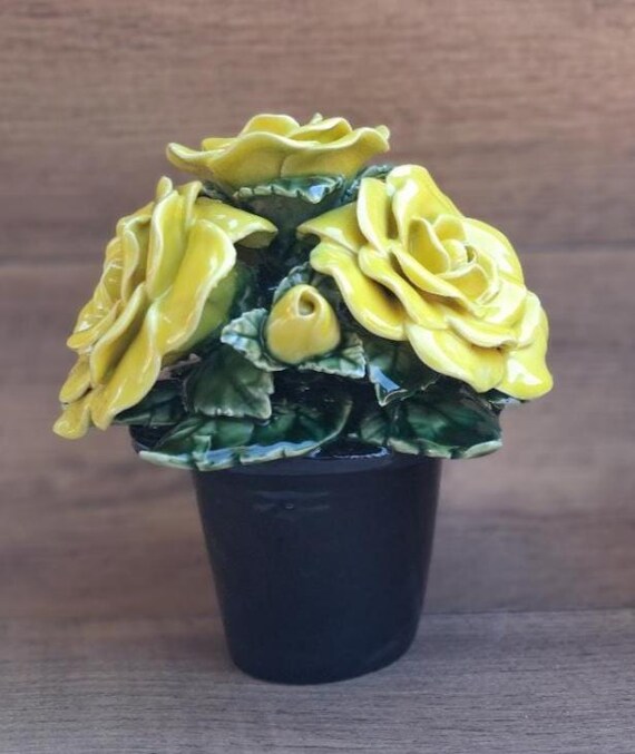 陶器製4本のバラの花束 | 花瓶用レセプタクルインサート(予約 陶器製4本のバラの花束 | 花瓶用レセプタクルインサート(予約