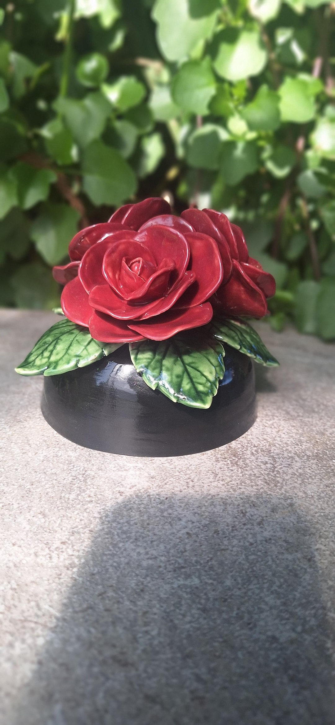 Triple Rose Memorial Tribute (crimson)| Artificial Flowers Perfect for ...