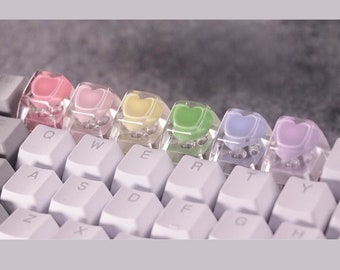 Unique Heart Shape Artisan Keycap-Custom Keycap for Mechanical Keyboard Deco-Handmade Gift for Girlfriend-Personalized gift for friend lover