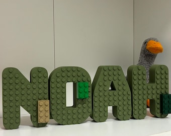 Personalisiertes 3D gedrucktes Ziegel-Namensschild | Kinderzimmer Dekor