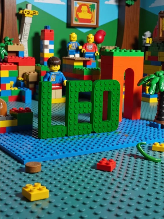 Lego Compatible Custom Name Sign, Brick Letters Kids Room Decor, Playroom Wall Art, Personalised Gift for Boys, Lego Style Name Letters