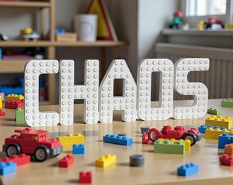 Personalisiertes Ziegelstein-Namensschild: 3D gedrucktes Kinderzimmerdekor