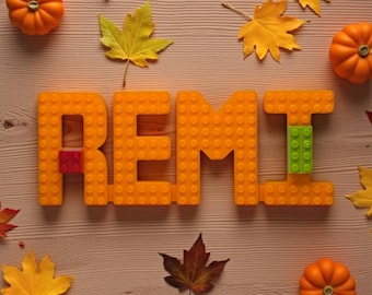 Kundenspezifisches Backstein-Namensschild, Lego-kompatibel, Kinderzimmerdekor