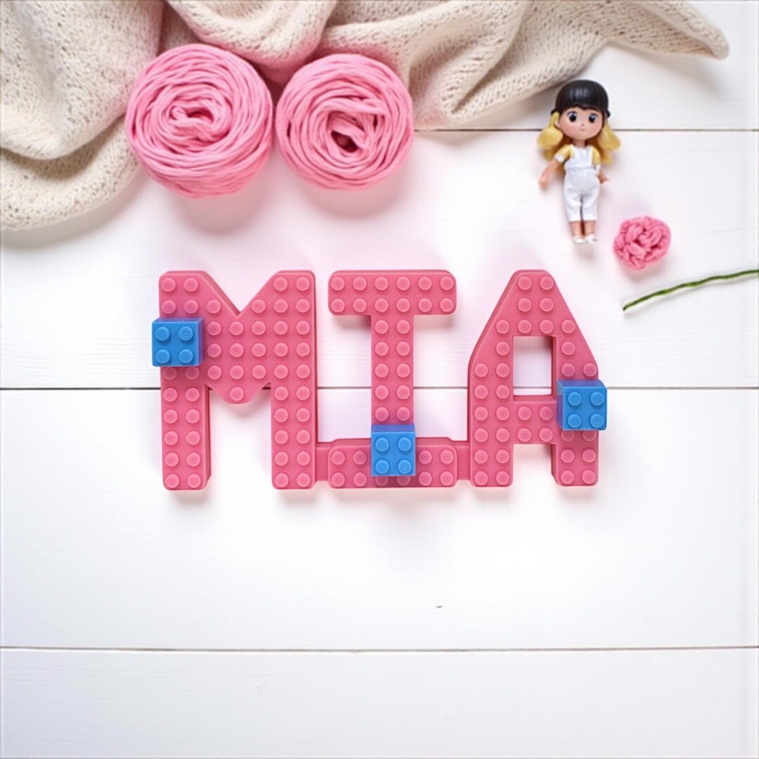 Custom Brick Name Sign, Lego Compatible, Kids Room Decor - Etsy