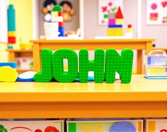 Legosteinbuchstaben, benutzerdefinierte Namensschild, Spielzimmerdekor