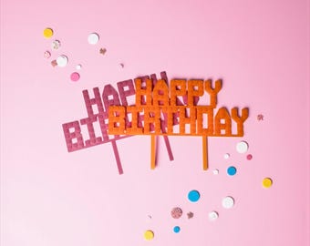 Backstein Geburtstag Cake Topper | Lego Kompatibel Party Decor