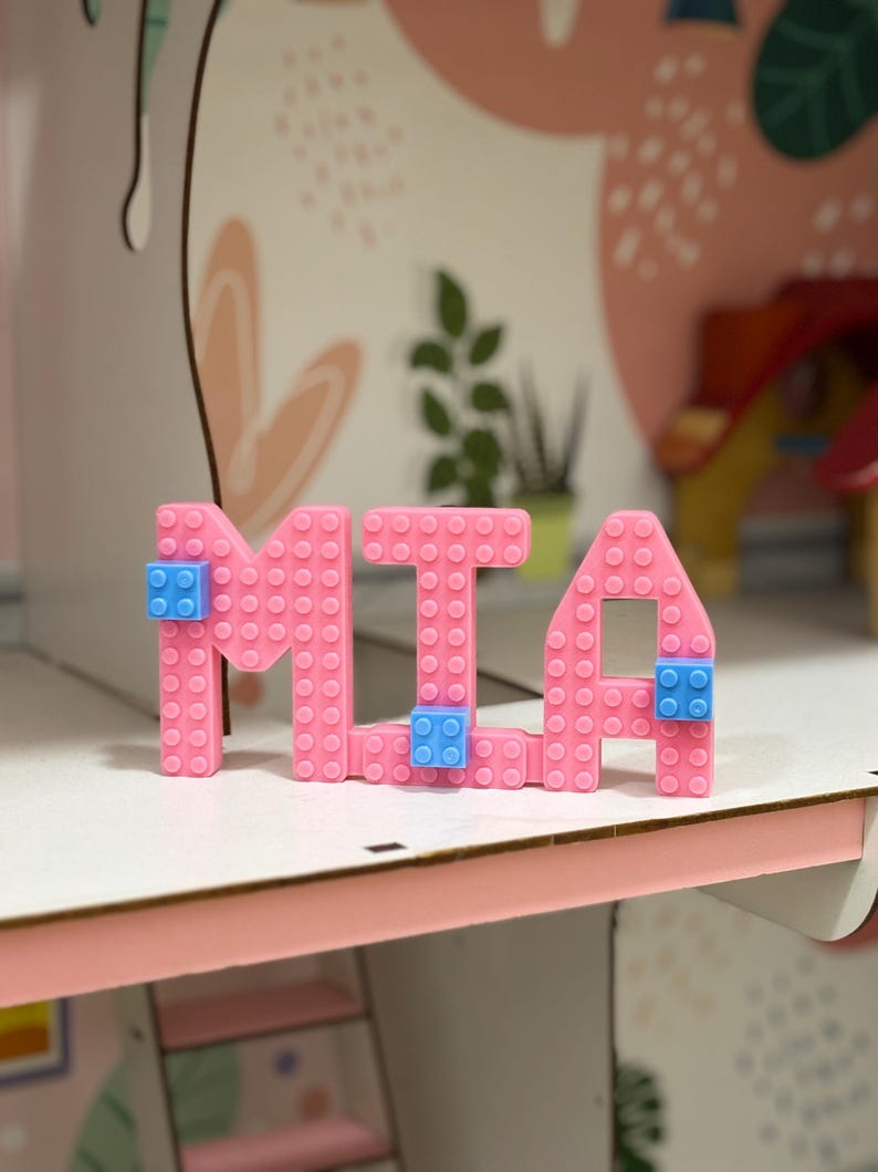 Custom Brick Name Sign, Lego Compatible, Kids Room Decor - Etsy