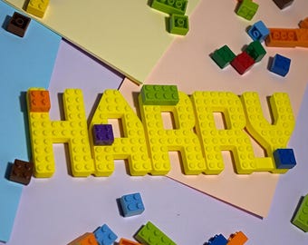 Lego Kompatible Namensschild, helle Ziegelbuchstaben für Kinderzimmer Dekor, Benutzerdefinierte Spielzimmer Wandkunst, personalisierte Kinderzimmer Namen Dekoration