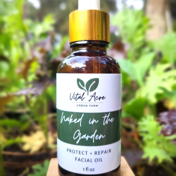 Naked in the Garden Serum | Organic, Unscented, Moisturizing, Facial Oil with Calendula