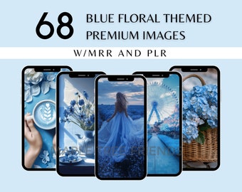 68 Imágenes de Blue Floral Reel Story Derechos de reventa maestra (MRR) y derechos de marca privada (PLR) Producto digital