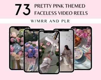 73 videos de Pretty Pink Faceless Reel Story Derechos de reventa maestros (MRR) y derechos de etiqueta privada (PLR) Producto digital