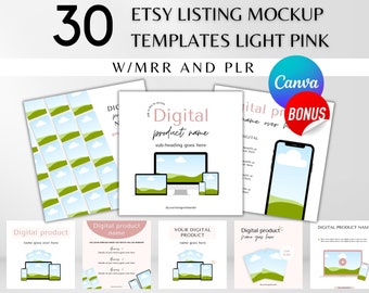 30 plantillas de maquetas de listados de Etsy Plantilla de listado de productos digitales Derechos de reventa maestra (MRR) y derechos de marca privada (PLR) Producto digital