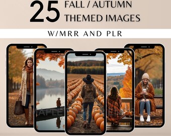 25 imágenes de historias de otoño con carretes de otoño Derechos de reventa maestra (MRR) y derechos de marca privada (PLR) Producto digital