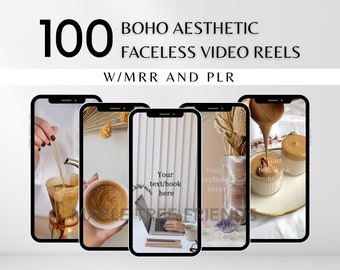 100 Boho Aesthetic Reel Story Video Master Weiterverkaufsrechte (MRR) und Privatmarkenrechte (PLR) für digitale Produkte