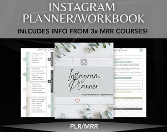 Instagram Business Planner/Workbook Designed From 3x MRR Courses w Master Resell Rights (MRR) & Private Label Rights (PLR) Digital Product
