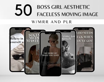 50 Boss Girl esthetische afbeeldingen Master Resell Rights (MRR) en Private Label Rights (PLR) digitaal product