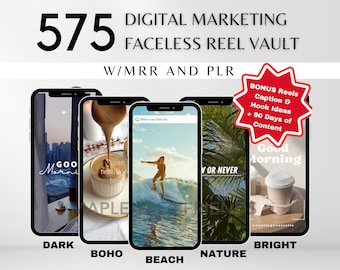 The Faceless Reels Vault met Master Resell Rights (MRR) en Private Label Rights (PLR) met bonus 90 dagen aan inhoud + hooks en bijschriften