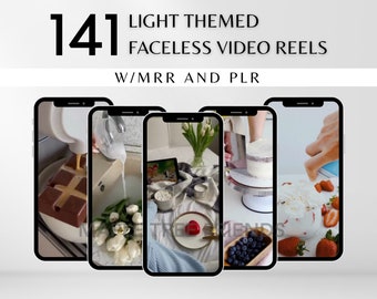 141 videos de historias de carretes sin rostro con temas ligeros Derechos de reventa maestros (MRR) y derechos de etiqueta privada (PLR) Producto digital