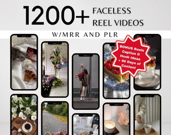 Más de 1200 carretes de videos estéticos sin rostro de lujo hechos para usted Derechos de reventa maestros (MRR) y derechos de etiqueta privada (PLR) Producto digital