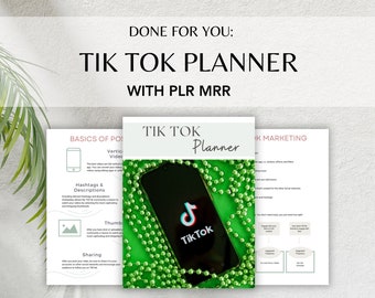 Tik Tok Social Media Planner con Master Resell Rights (MRR) e Private Label Rights (PLR) Prodotto digitale