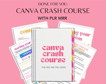 Curso intensivo de Canva listo para usar con derechos de reventa maestra (MRR) y derechos de marca privada (PLR) Producto digital