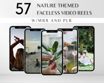 57 videos de historias de carretes sin rostro con estética natural Derechos de reventa maestra (MRR) y derechos de marca privada (PLR) Producto digital