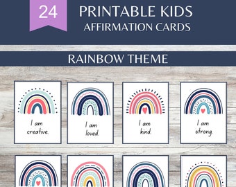 Tarjetas de afirmación para niños imprimibles Arcoíris
