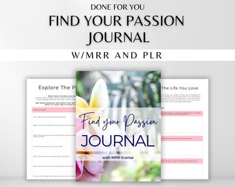 Find Your Passion Journal Planner with Master Resell Rights (MRR) and Private Label Rights (PLR)