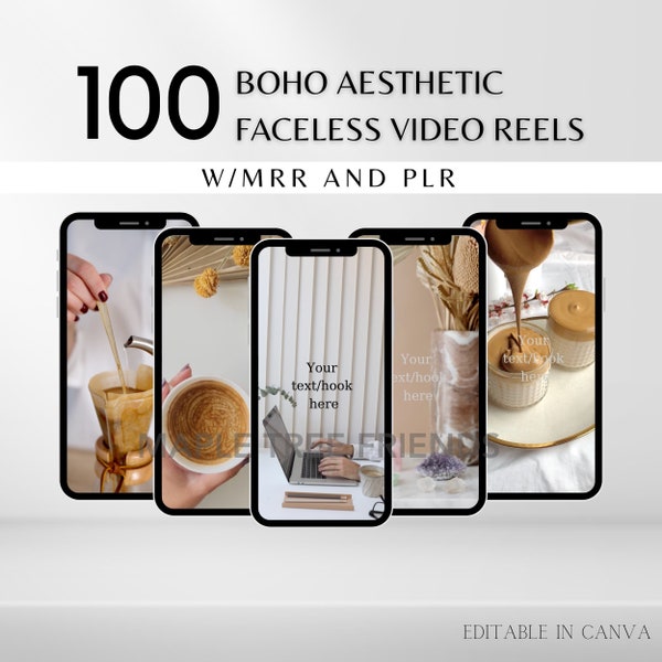 100 Boho Aesthetic Reel Story Video Master Resell Rights (MRR) and Private Label Rights (PLR) Digital Product