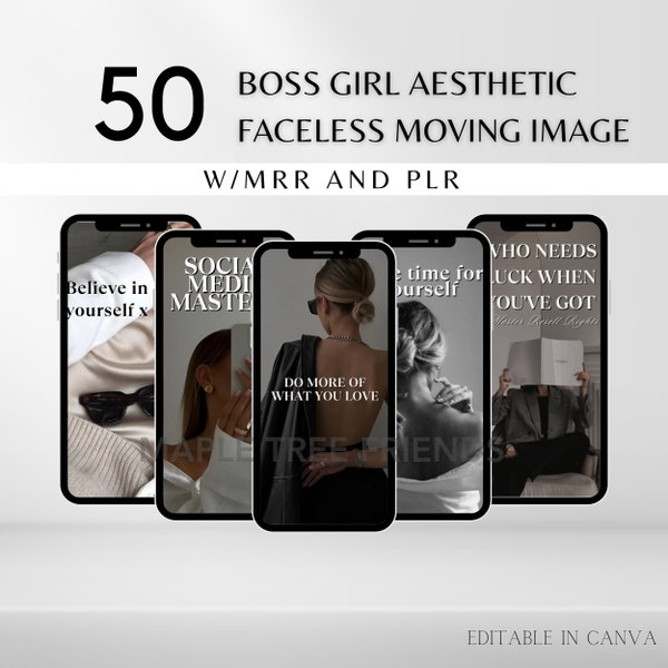 50 Boss Girl esthetische afbeeldingen Master Resell Rights (MRR) en Private Label Rights (PLR) digitaal product