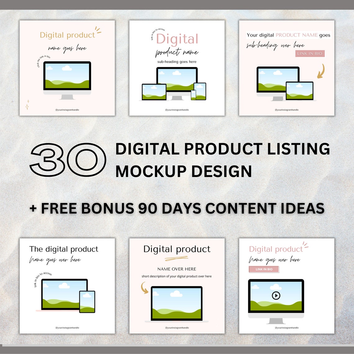 30 Etsy Listing Mockup Templates Digital Product Listing Template ...