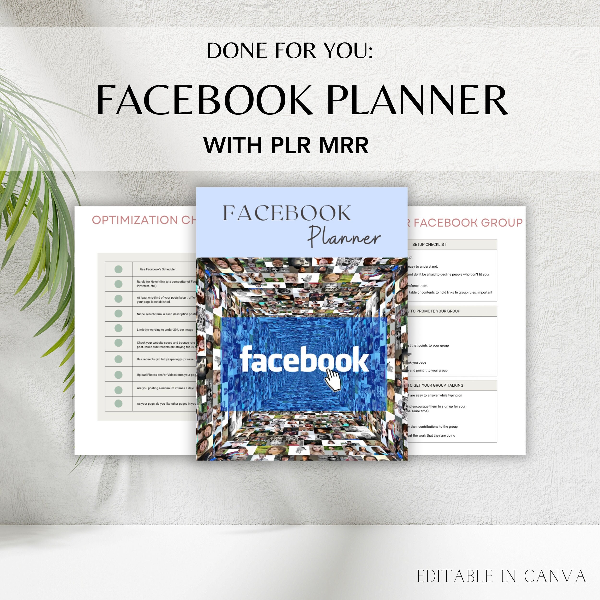 Facebook Social Media Planner with Master Resell Rights (MRR) and Private Label Rights (PLR) Digital Product