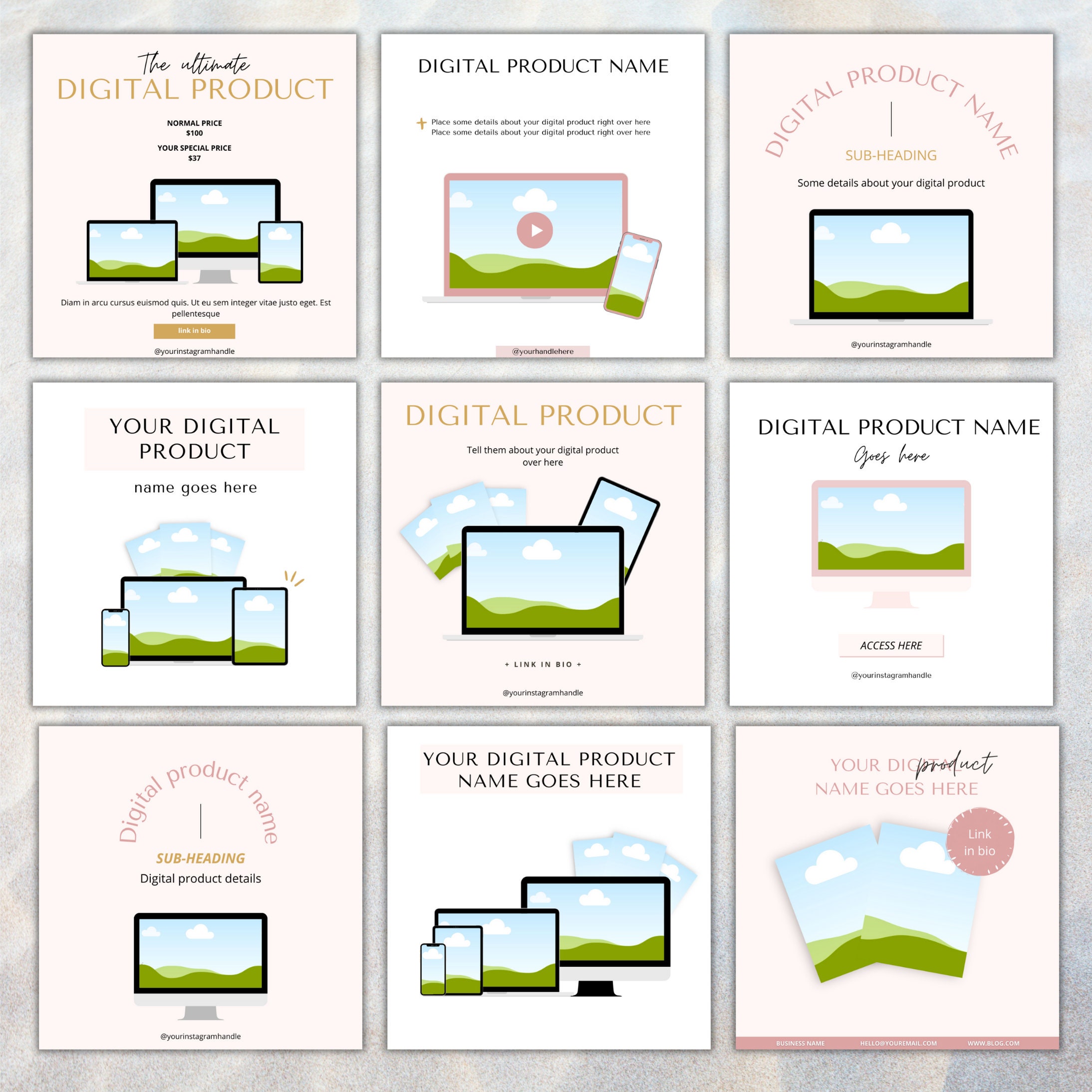 30 Etsy Listing Mockup Templates Digital Product Listing Template ...