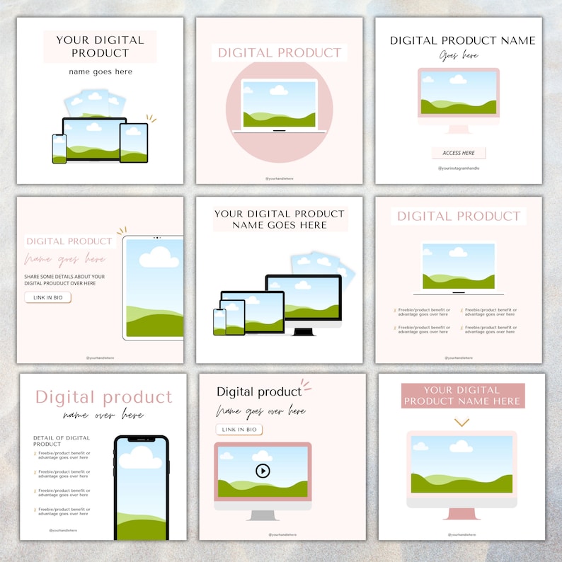 30 Etsy Listing Mockup Templates Digital Product Listing Template ...