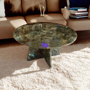 NaturalLabrodorite Coffee Table & End Table, Bed side Table, Corner Table, Labrodorite Accent Table, Labrodorite Cube,Dining table