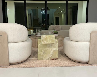 Natural Green Onyx Coffee Table & End Table, Onyx Bed side Table, Corner Table, Onyx Plinth , Onyx Cube, Handmade Table, Custome Size Table.