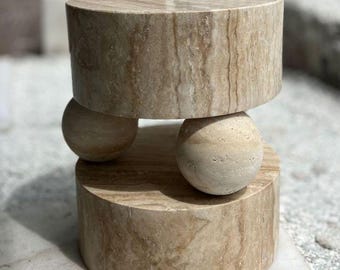 Travertine Coffee & Center Table, Travertine Bed side Table, Corner Table, Travertine Plinth, Travertine Cube,Dining tableMatcha Bowl