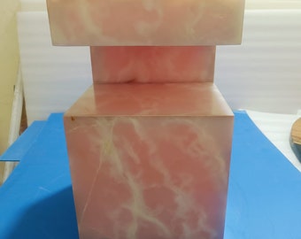 Matcha BowlNatural Pink Onyx Coffee & End Table, Onyx Bed side Table, Corner Table, Onyx Plinth , Onyx Cube Dining table