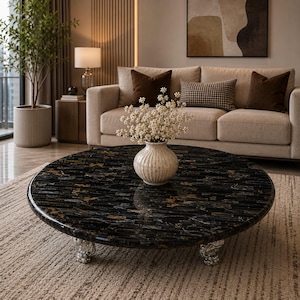 Natural Tiger Eye Coffee Table | End Table & Bar Counter Top, Dining Table, Bathroom Top, Corner Table, Luxsury Home Decor