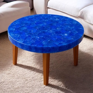 Handmade Lapis Coffee & End Table, Lapis Center Table, Corner Table, Center Table, Sofa Table,Round Coffee Table, 76X76 Cm Squre Table