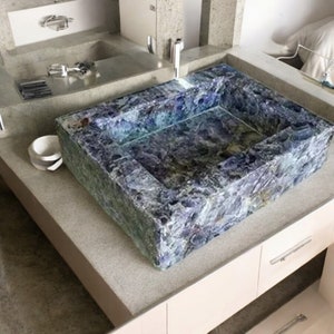 Custom Amethyst Gem stone Sink, Amethyst Wash Basin, For Decorative Luxury Bathrooms ,Stone Wash Basin For Bathroom And Kitchen Decor