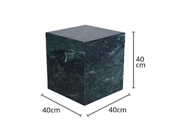 Handcrafted Green Marble Cube Table, Coffee Table or Plinth