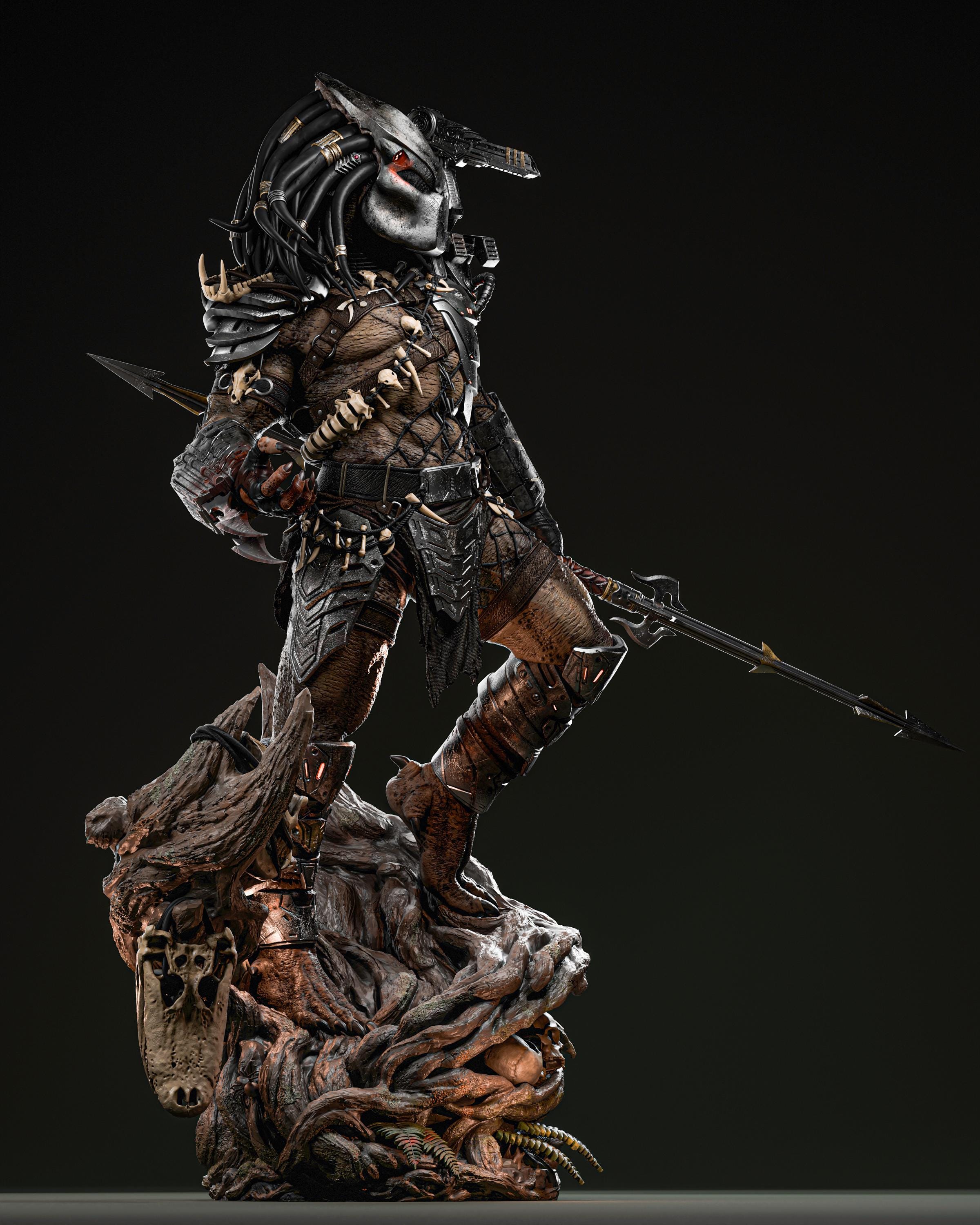 Predator Statue - 8k 3d Figure - Unpainted Model by Zez