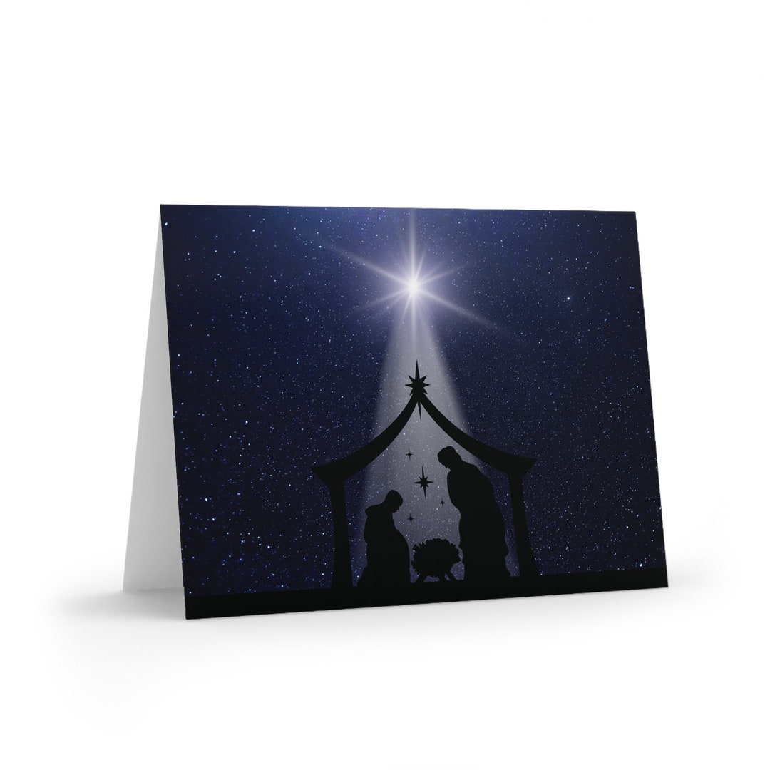 Christmas Card Nativity Nativity Scene Greeting Cards Etsy