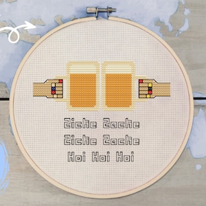 German Cross-Stitch Pattern, Oktoberfest Cross Stitch Pattern, Instant PDF Download, Cheers Cross Stitch, Beer Cross Stitch, Bar Decor DIY